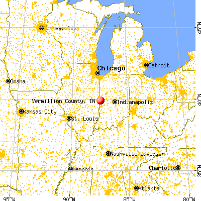 Vermillion County, IN map from a distance