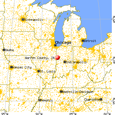 Warren County, IN map from a distance