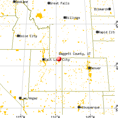 Daggett County, UT map from a distance