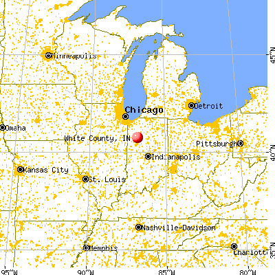 White County, IN map from a distance