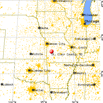 St. Clair County, MO map from a distance
