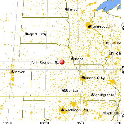 York County, NE map from a distance