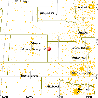 Wallace County, KS map from a distance