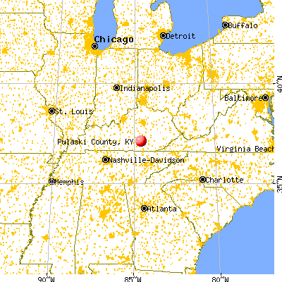 pulaski county ky kentucky map
