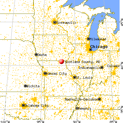 Scotland County, MO map from a distance