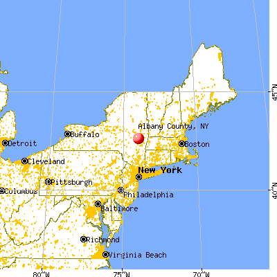 Albany County, NY map from a distance