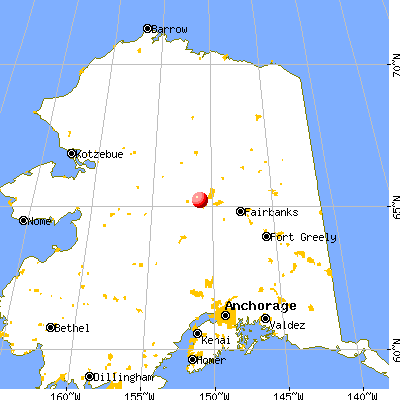 Yukon-Koyukuk Census Area, AK map from a distance