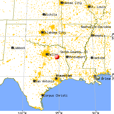 Smith County, TX map from a