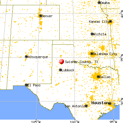 Swisher County, TX map from a distance