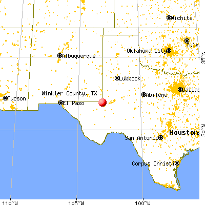Winkler County, TX map from a distance