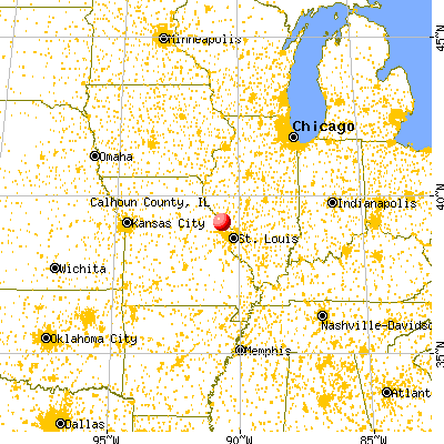 Calhoun County, IL map from a distance