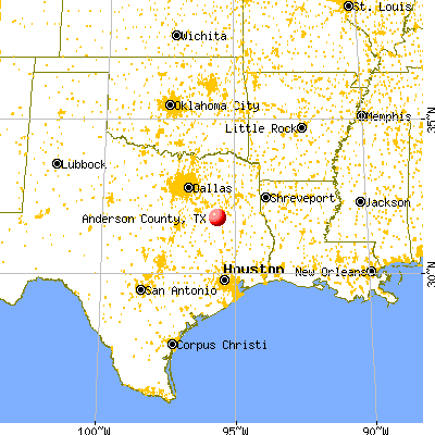 Anderson County, TX map from a