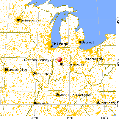 Clinton County, IN map from a distance
