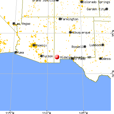 Hidalgo County, NM map from a distance