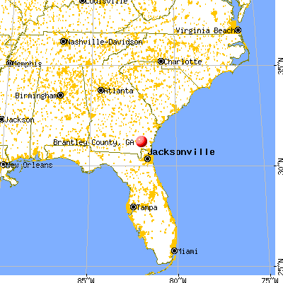 Brantley County, GA map from a distance