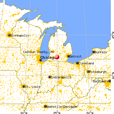 Calhoun County, MI map from a distance