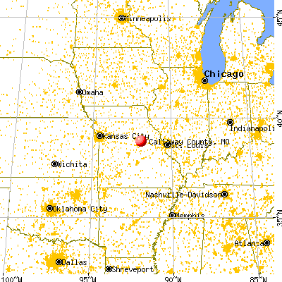 Callaway County, MO map from a distance