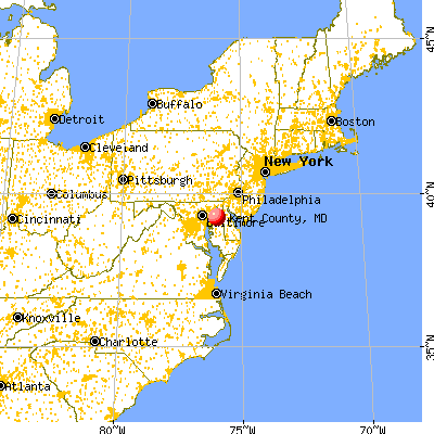 Kent County, MD map from a distance