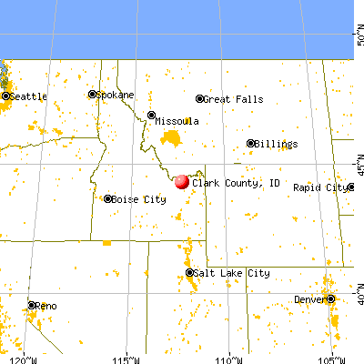 Clark County, ID map from a distance