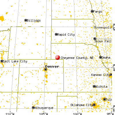 Cheyenne County, NE map from a distance
