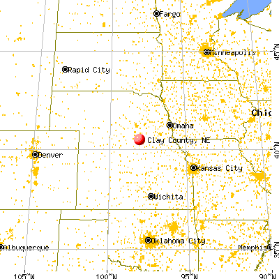 Clay County, NE map from a distance