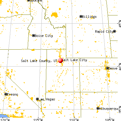 Salt Lake County, UT map from a distance