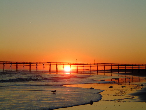 Sunset Beach, NC : Sunset at Sunset Beach, NC, January 2003 photo