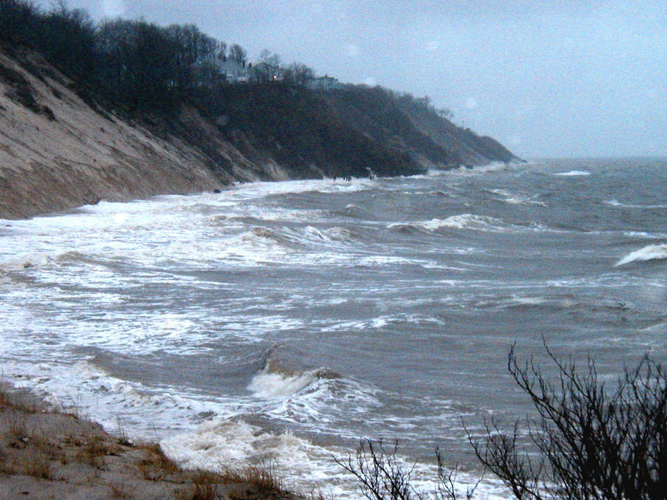 Rocky Point, NY: North Shore Beach in Rocky Pt. during Christmas 2002 storm