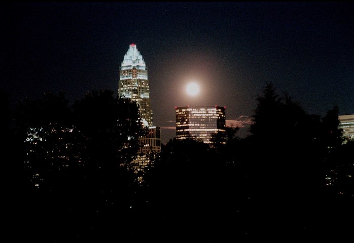 Charlotte, NC: Charlotte, NC - moon rising in November