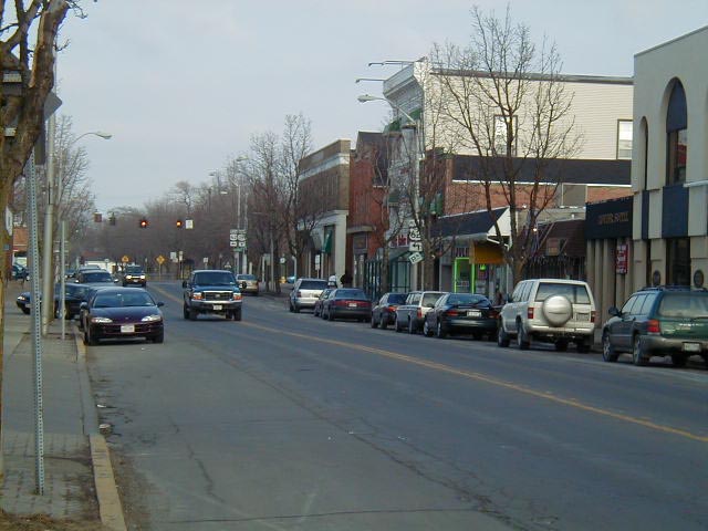Hamburg, NY: View south along Main Street. User comment: Main Street runs East and West. You are looking East!