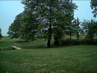 Middletown, IA : Nwe Frisbee Golf course and bridge built by boy scouts and volunteer citizens..