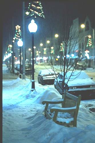 Indiana, PA: Downtown Indiana, PA at night Christmas season