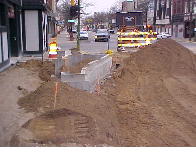 Greenville, MI: Greenville main street during re-construction.
