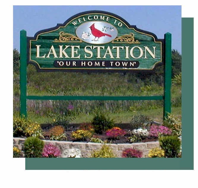 Lake Station, IN: lake station's community welcome sign