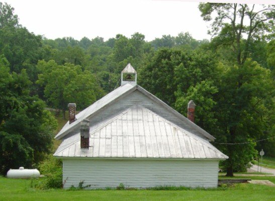 Sadieville, KY: Rear of Sadieville Baptist Church, showing old school room