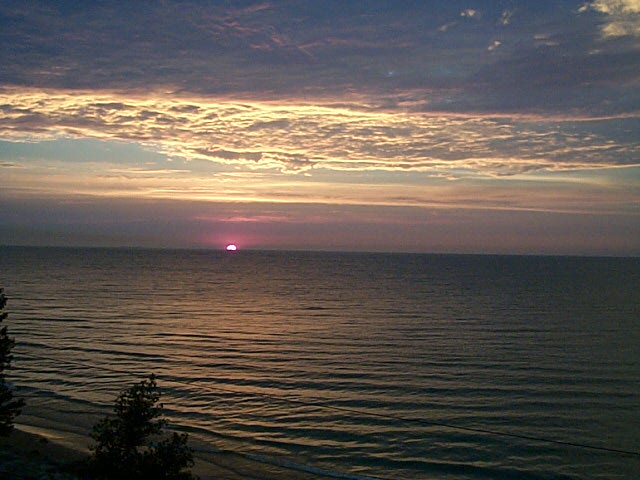 Beverly Shores, IN : View of setting sun...