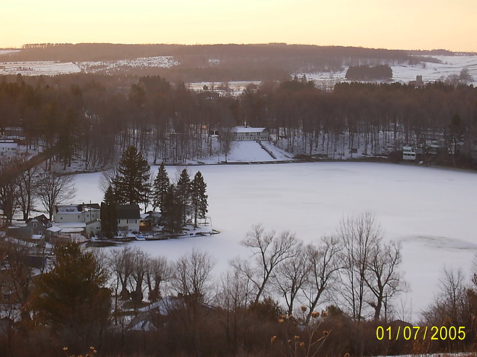 Lime Lake-Machias, NY: lime lake frozen in february 2006, view from steffan hagen hill