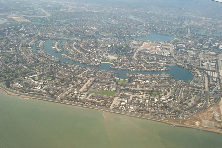 Foster City, CA: Areal view of Foster City from the South East Direction