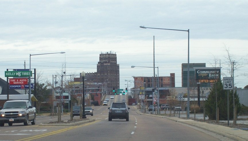 Meridian, MS: Downtown Meridian from 22nd Street