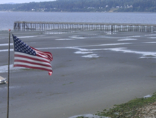 Indianola, WA : July 4th, 2005 - view of the dock from my family cabin's deck