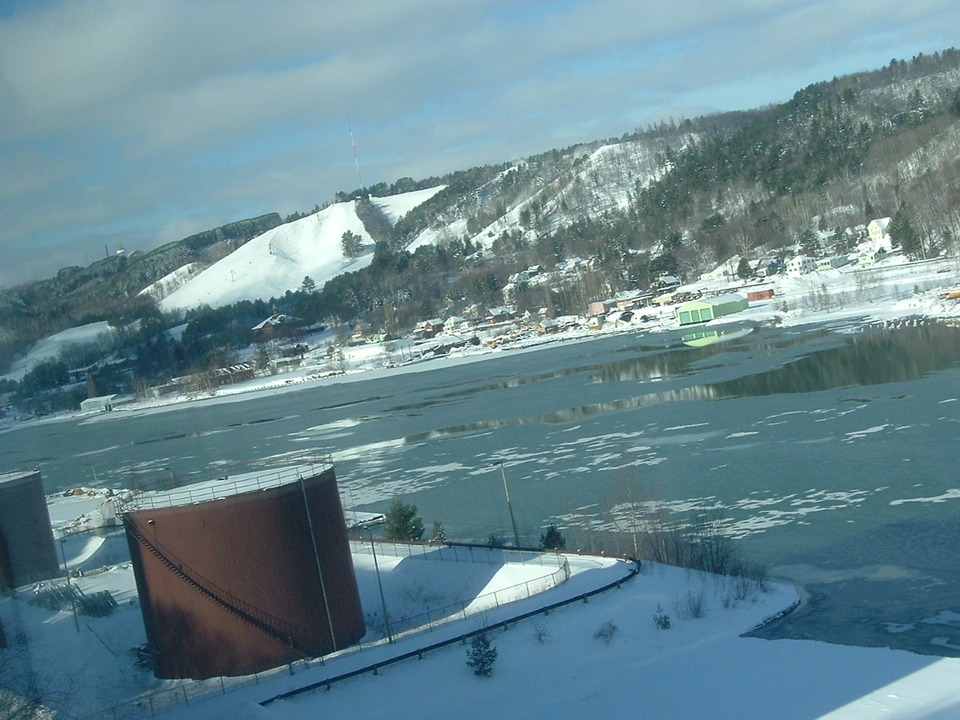 Houghton, MI : Portage lake with Mount Ripley in the background taken