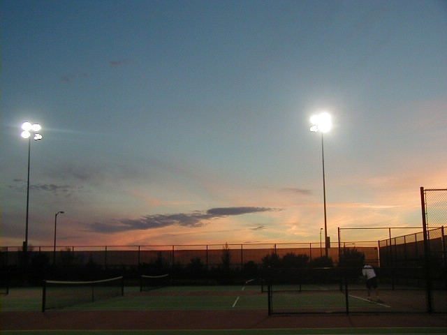 Galt, CA: Galt Community Park Tennis Courts At End of Sunset