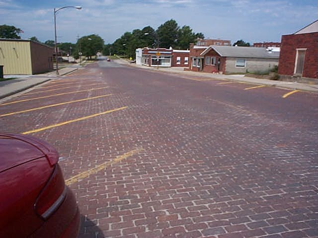 Lamoni, IA: We were told while visiting that the Bricks on Main Street were to be replaced. We took a last picture for a keepsake.