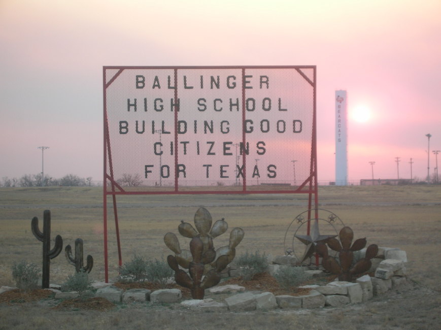 Ballinger, TX: Our towns ag project infront of our high school.