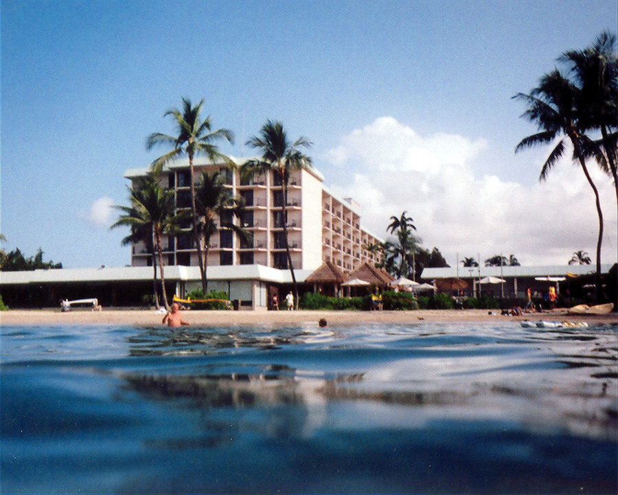 Kailua, HI : This shot of the King Kam Hotel was made from the bay with an underwater camera