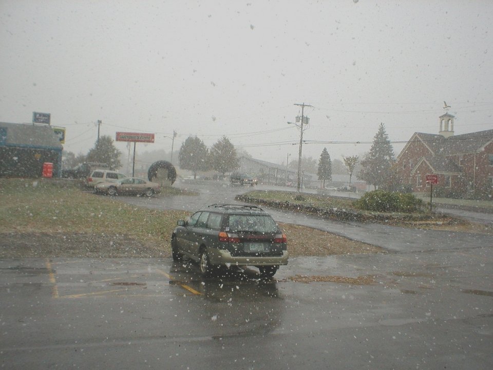 Seabrook, NH: 1st Snow October 2005 Town Offices to right