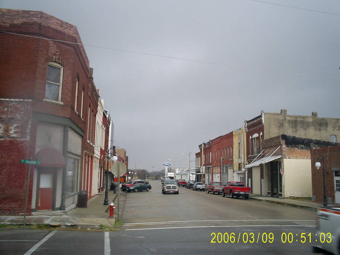 Ash Grove, MO: Ash Grove Main Street Looking West on a Stormy Day