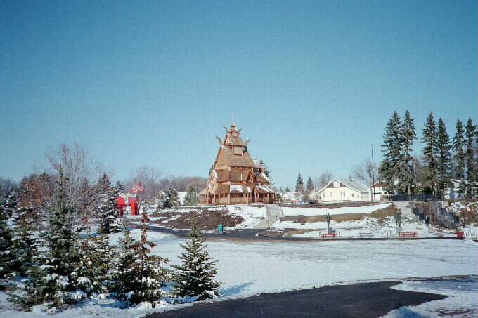 Minot, ND : Minot Scandinavian Village with Church