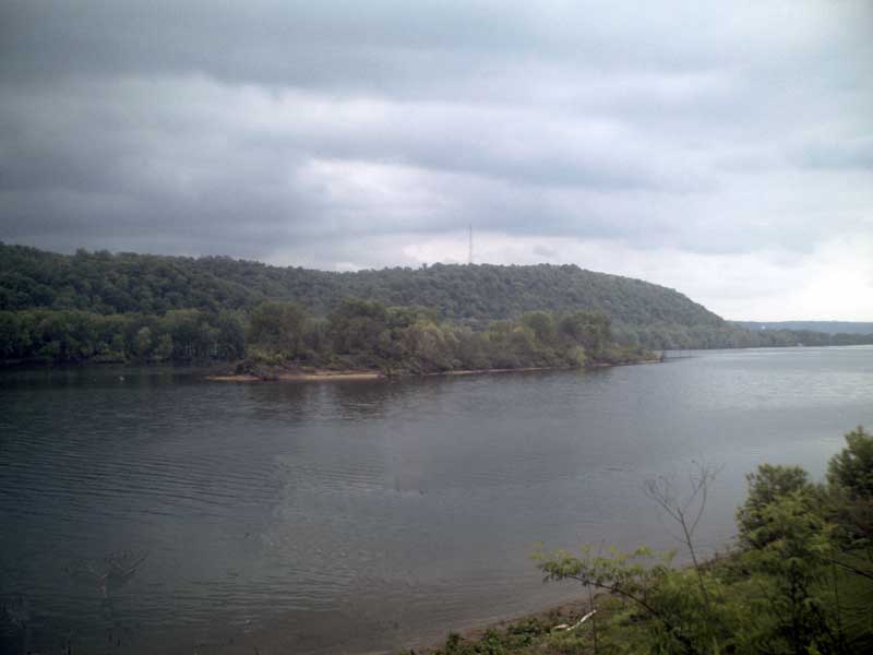 Matamoras, OH : Grandview Island, located in the Ohio River, just below Matamoras. Due to erosion, the island is roughly half the size it was 100 years ago.