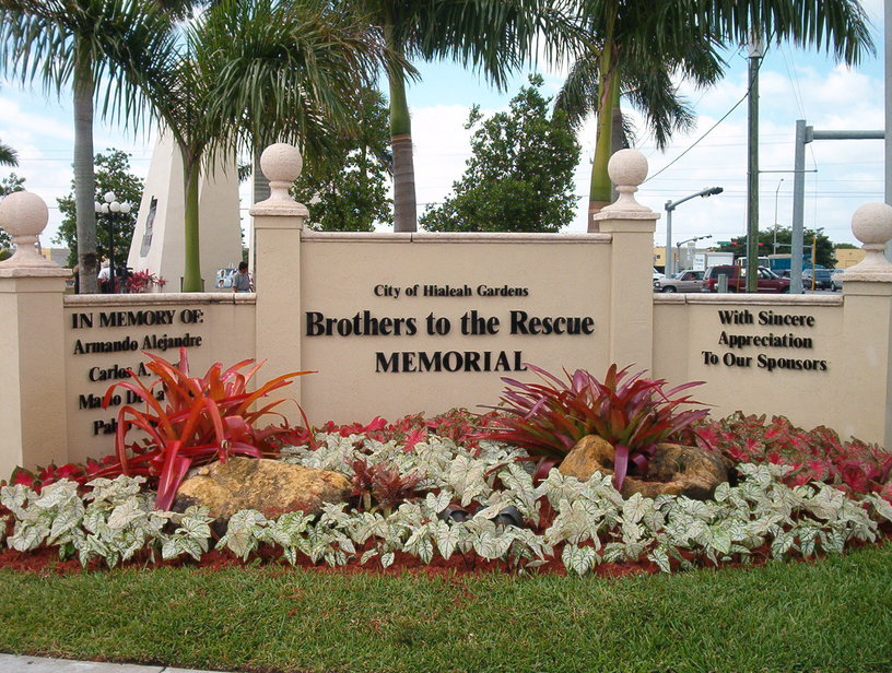 Hialeah Gardens, FL: Hialeah Gardens Monument to Brothers to the Rescue in front of City Hall